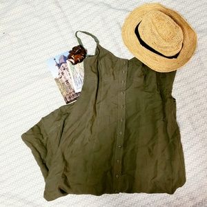 New York & Company Khaki Button Down Maxi Dress